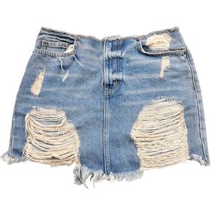 LF Carmar distressed denim mini skirt Size 27